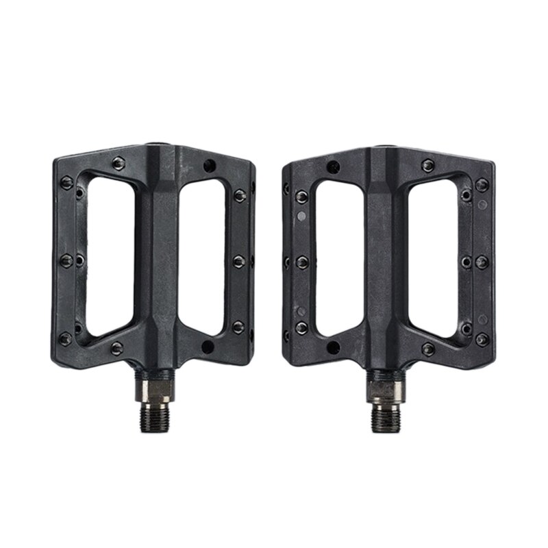 Mountain Bike Pedals 3 Bearing Non-Slip Lightweight Nylon Fiber Bicycle Platform Pedals for BMX MTB 9/16Inch: Black