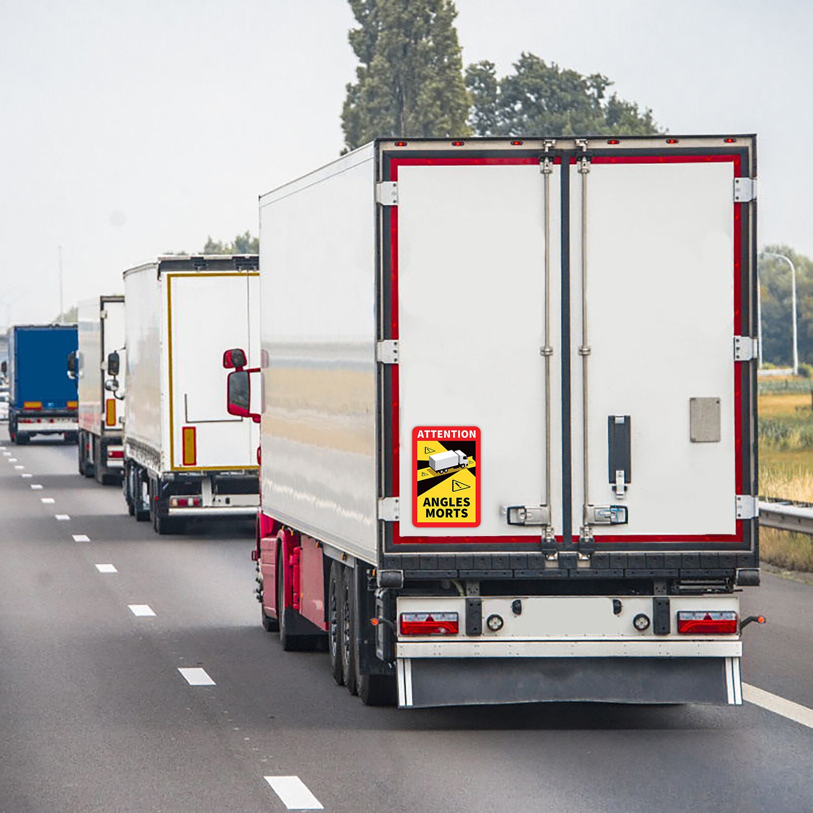 Pegatina impermeable de ángulos muertos para vehículos pesados, adhesivo para transporte diario seguro, l170 X H.250, aviso de Francia, # Y2
