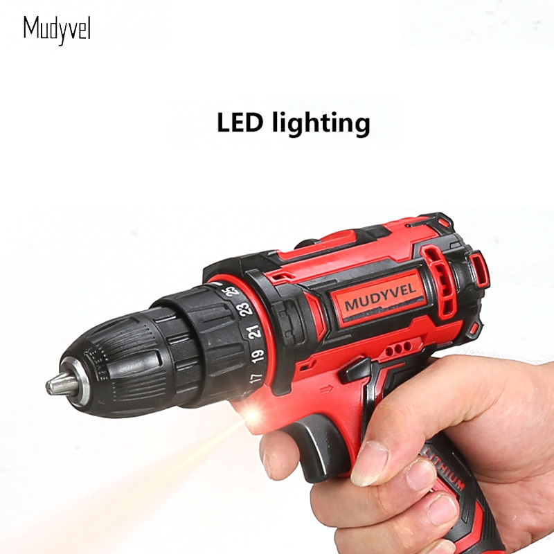 Cordless Screwdriver 12V Power Tools Rechargeable Battery Wider Profesional 3/8-Inch 2-Speed Cordless Mini Drill Electric
