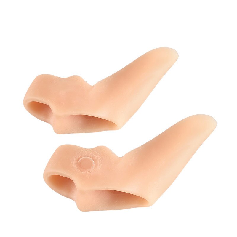 2 Stuks = 1 Paar Siliconen Teen Separator Twee Gaten Pedicure Protector Gel Hallux Valgus Correctie Orthopedische Straightener Voeten Zorg: Skin For Adult