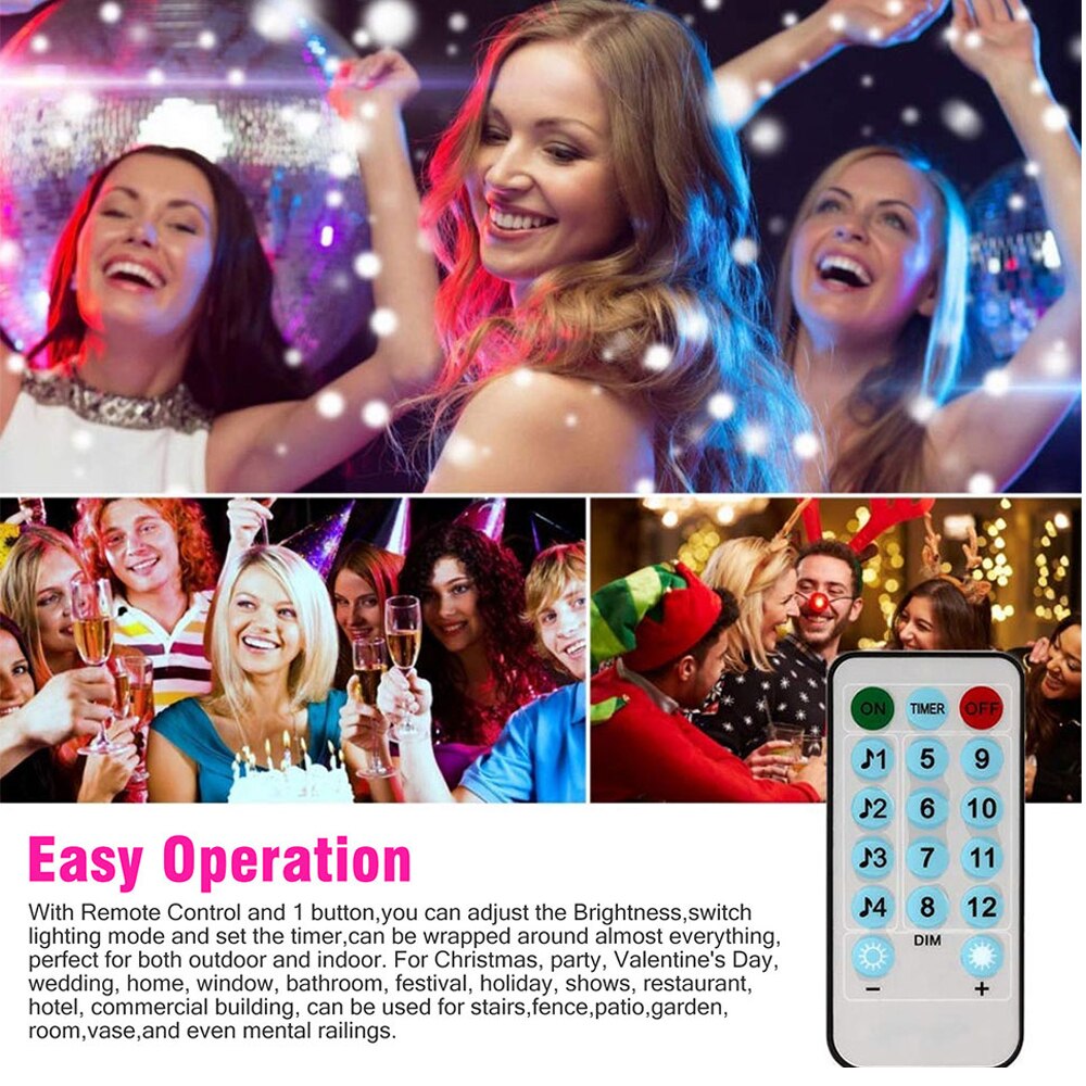 Sound Activated LED Music String Lights 5M 10M 12 Modes Waterproof Copper Wire Twinkle String Lights For Party Christmas Wedding