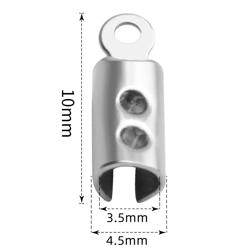 50 Stuks Roestvrijstalen Touw Kettingkoorden Krimp Kraal Eindkapjes Voor Sieraden Maken Diy Componenten Armband Ketting Knijp Sluiting