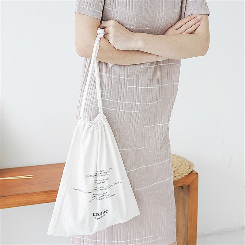 YILE 1 Conjunto (3 pcs) Cordão de algodão Saco Organizador da Viagem Saco de Pulso Casual Impressão Inglês Carta 4 Cores para Escolher a partir de E77