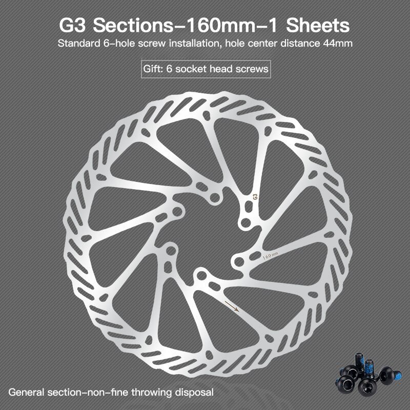 Mountain Bike Discs Bicycle Brake Pads 160/180/203mm Six-nail Disc Cassette G3/HS1 With Screws Bicycle Parts Stainless Steel: 1