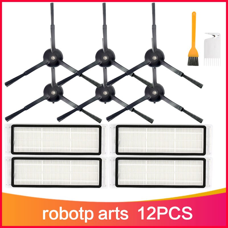 Hovedbørstedæksel sidebørster hepa filter moppe klud hjul til xiaomi roborock  s6 max robotstøvsuger best: F