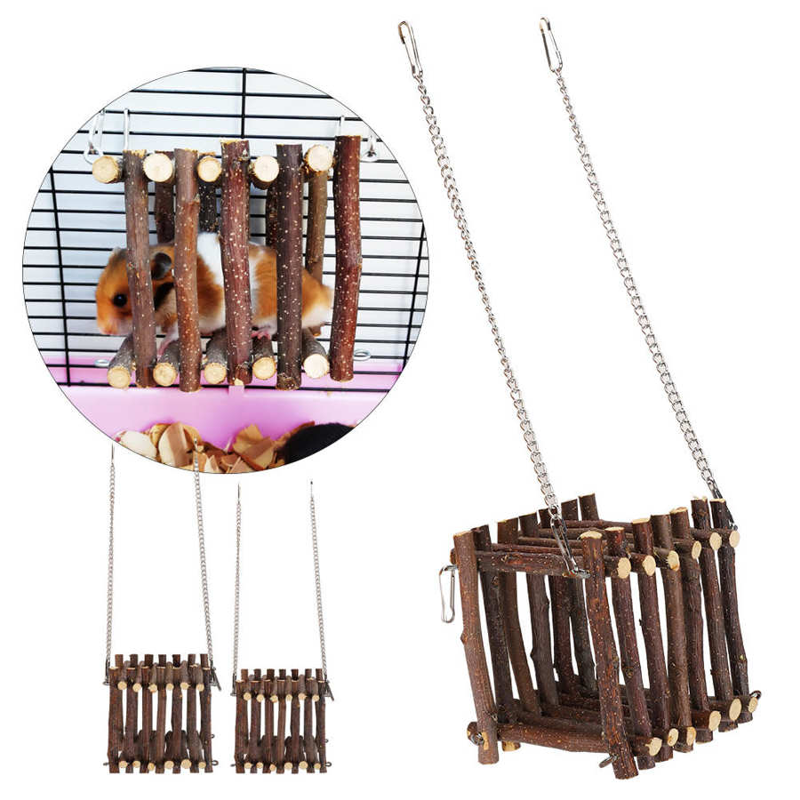 Hamster Hangmat Huis Kooi Kleine Huisdier Koeling Hangmat Opknoping Rusten Kooi Applewood Kauwen Speelgoed Voor Hamster Konijn Eekhoorns