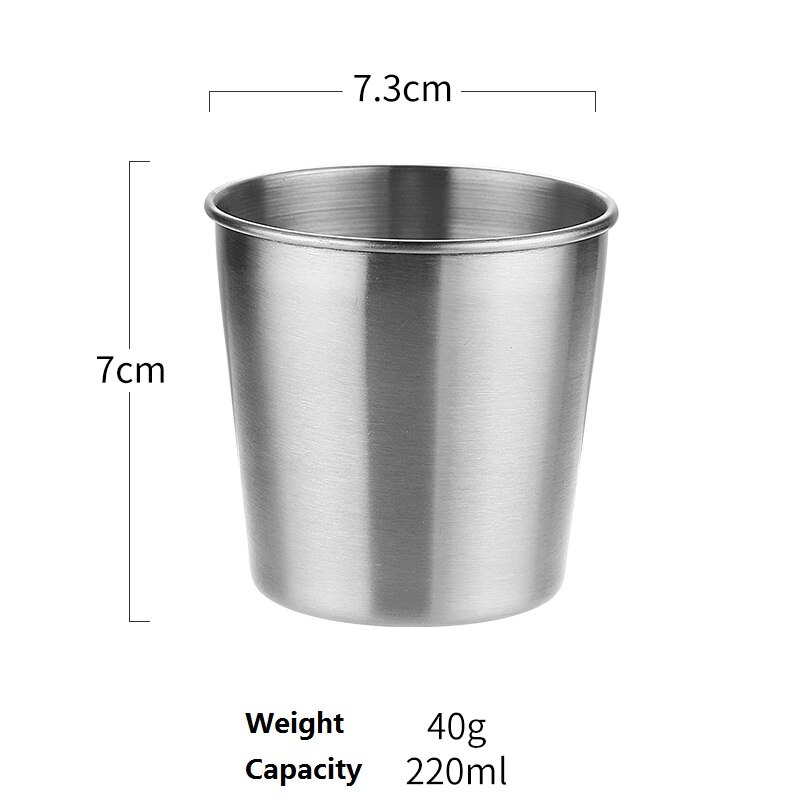 304# stainless steel cup household water gargle cup juice single layer Beer Mugs: Black