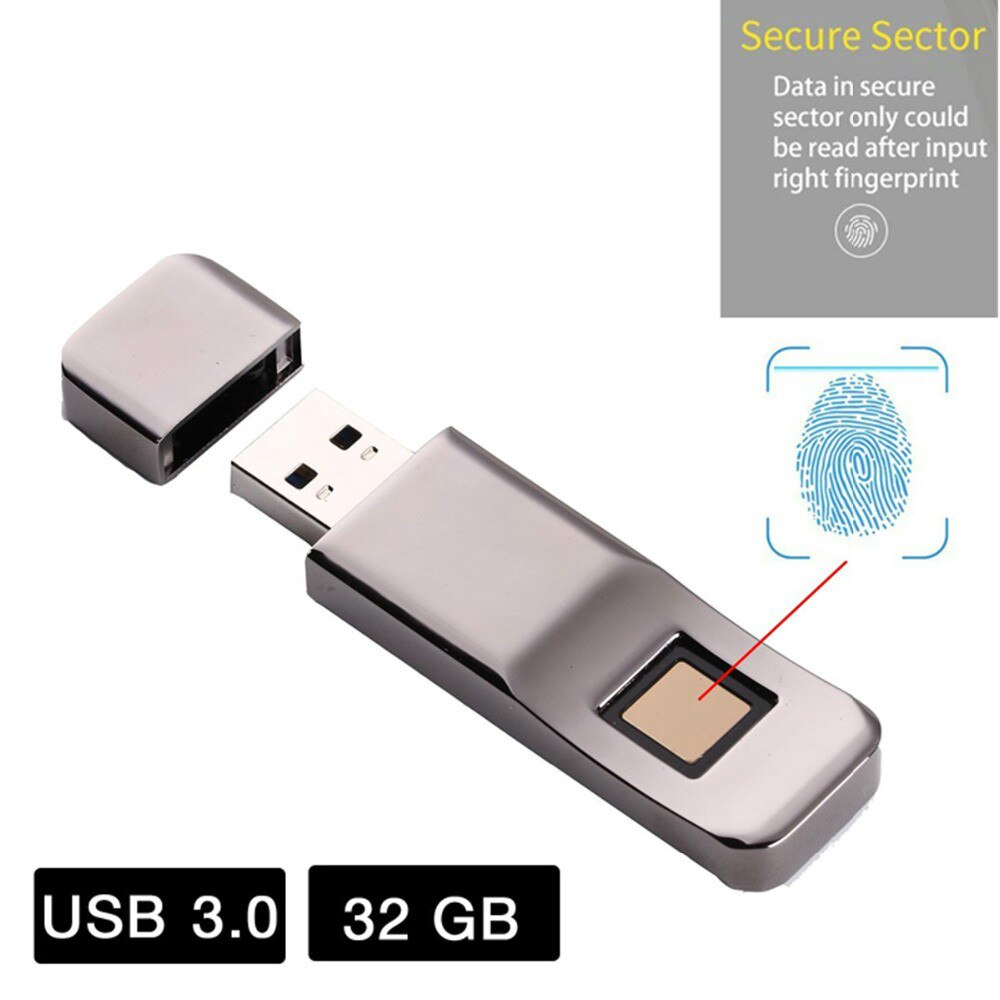 Usb 3.0 32gb u disklagerenhed sikkerhedsbeskyttelse usb flashdrev med fingeraftrykskrypteringsfunktion fingeraftrykslås