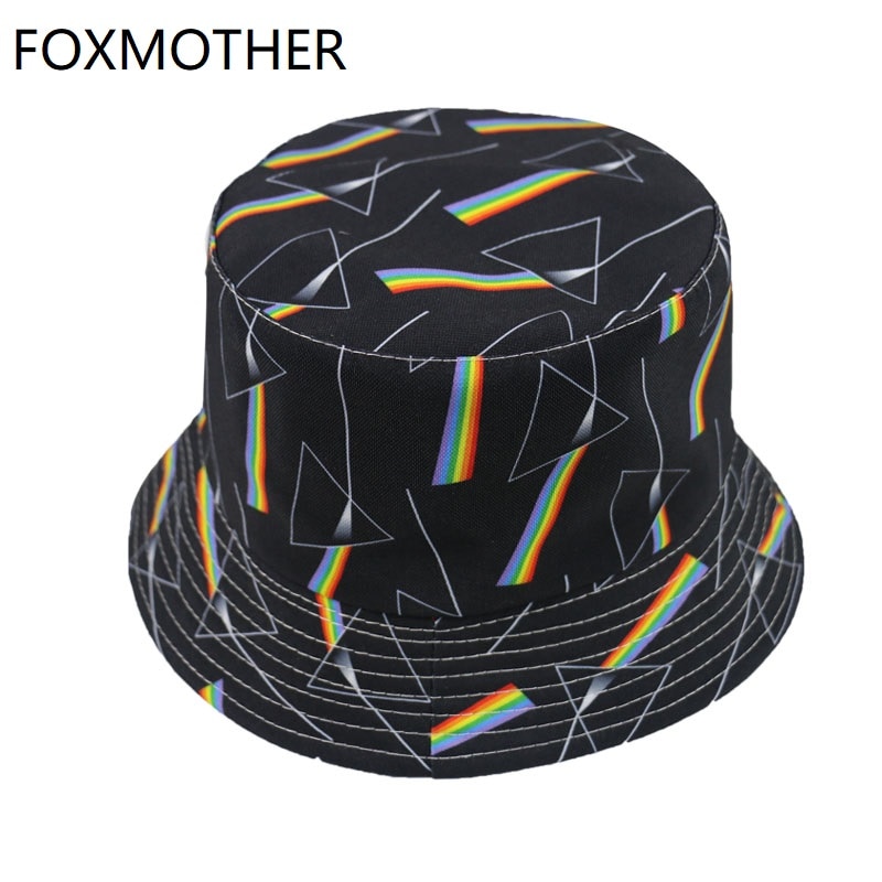 Foxmother Zwarte Geometrische Regenboog Visser Hoeden Caps Heren Hip Hop