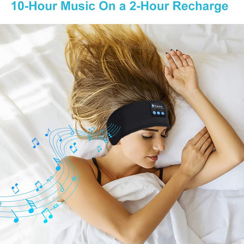 Écouteurs sans fil Bluetooth 5.0, bande de couchage, musique, doux, élastique, confortable, masque pour les yeux, casque de sommeil pour dormir sur le côté
