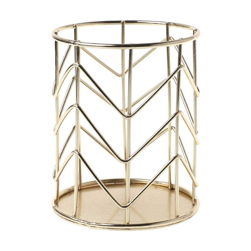 Rose Gold Pen Pencil Pot Holder Container Organizer Home Desk Stationery Decor AUG-30B: Gold