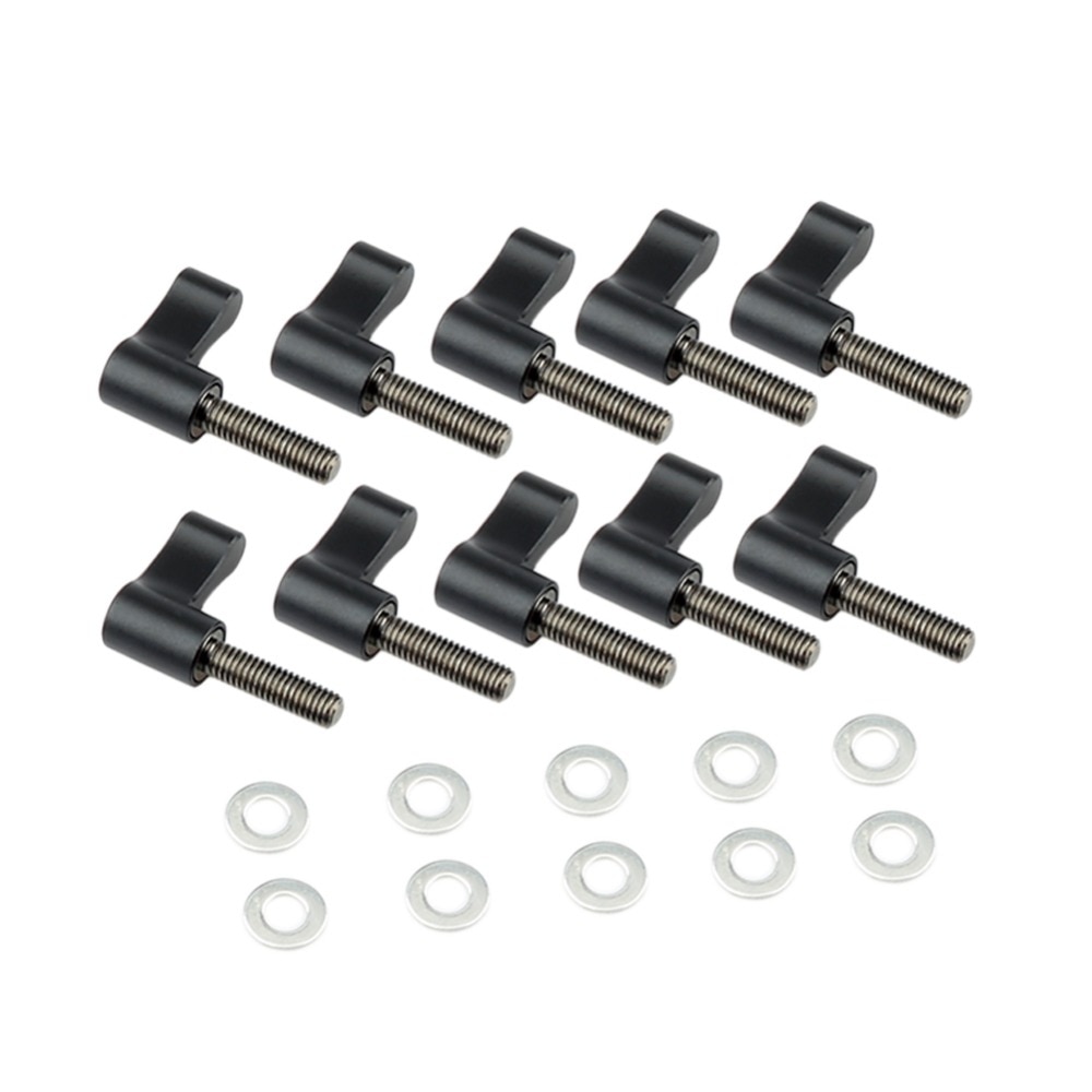 NICEYRIG-tornillo de mano m5, accesorio de aleación de aluminio con arandela, jaula de cámara, equipo (10 piezas por paquete)