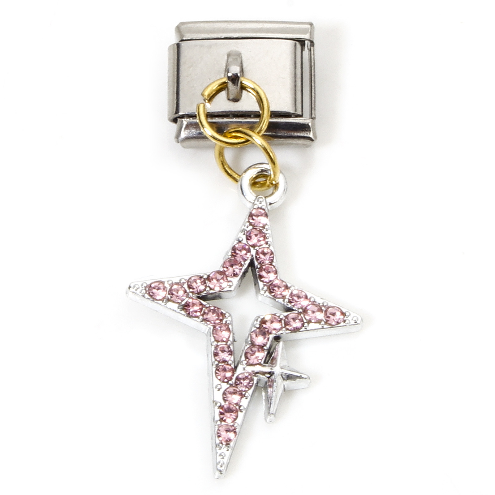 1 Stuk Zink Gebaseerde Legering & Roestvrij Staal Italiaanse Charme Links Voor Diy Armband Sieraden Maken Rechthoek Ster Bedels 10Mm X 9Mm: green