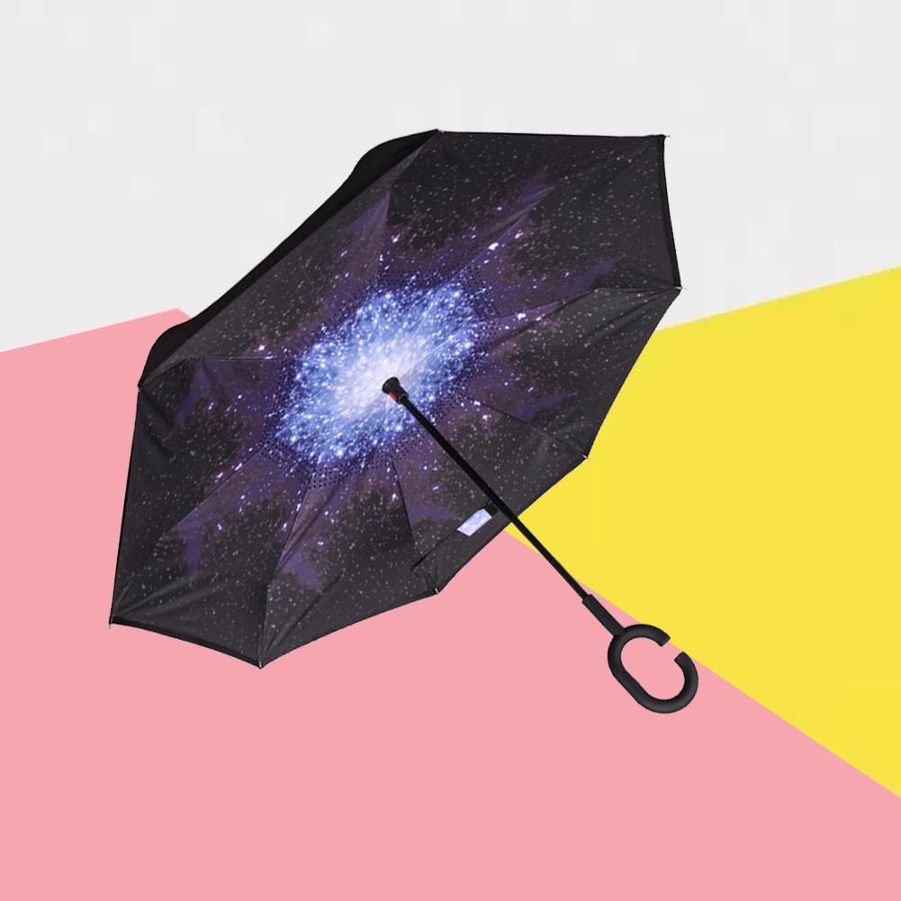 Double-Layer Lui Paraplu Winddicht Reverse Vouwen Omgekeerde Chuva Paraplu Zelf Stand Regen Bescherming C-Haak Handen Voor auto