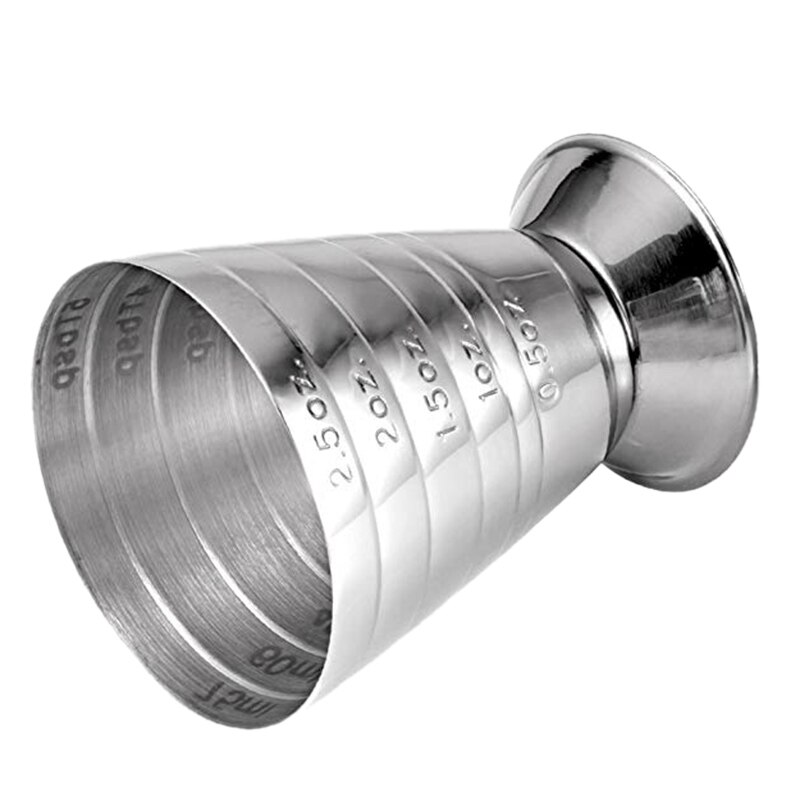 Measuring Cup Cocktail Jigger Stainless Steel Liquid Mini Up to 2.5Oz, 5Tbsp, 75Ml,Silver