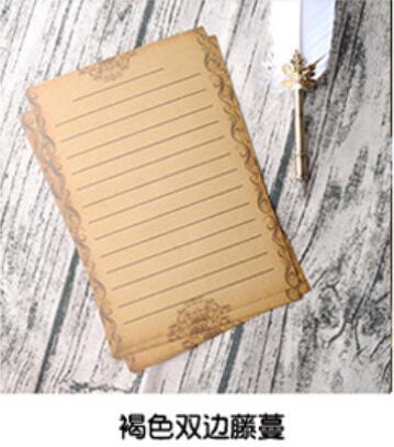 8sheets/ Set Kraft Letter Pad Paper Set Romantic European Retro Lace Totem Zakka Love for Writing Drawing Sketch Stationery: B