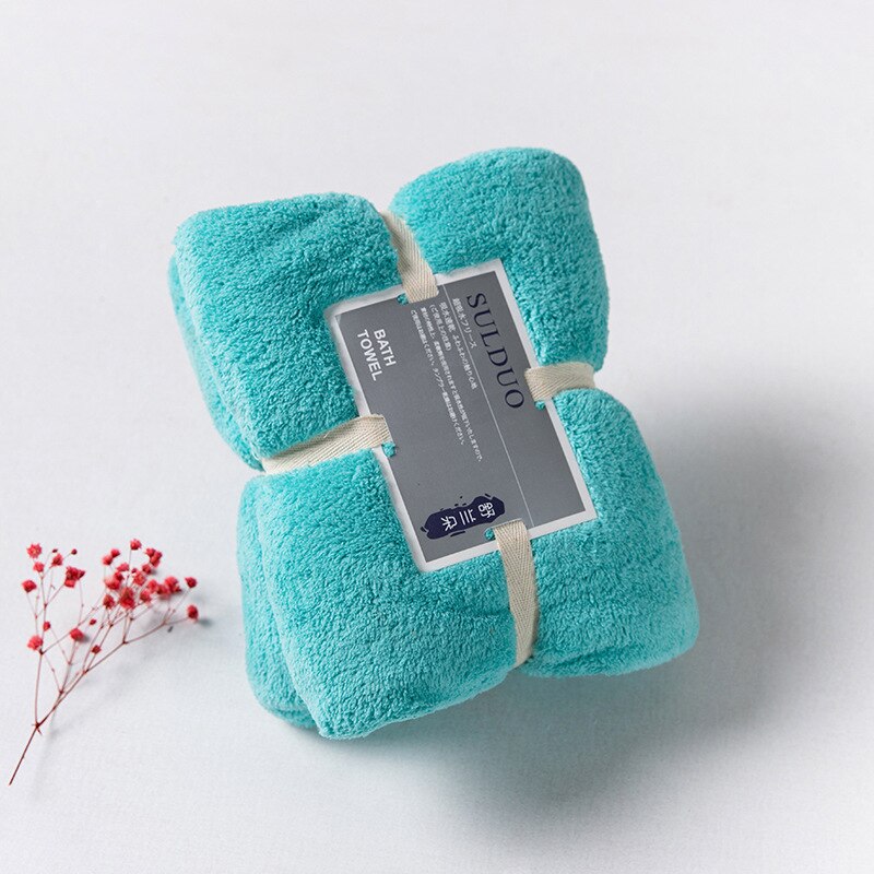 Dikker Microfiber Koraal Fluwelen Droog Haar Handdoek Zachte Super Absorberende Gym Yoga Volwassen Douche Quick Droog Thuis Keuken Gezicht handdoek: green