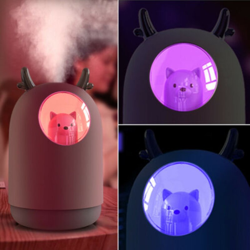 M7 kleine bären, entzückendes haustier, luftbefeuchter, haushalt, büro, mini-aromatherapie, ätherisches öl, desktop-stummschaltung, usb-zerstäuber 300/320 ml