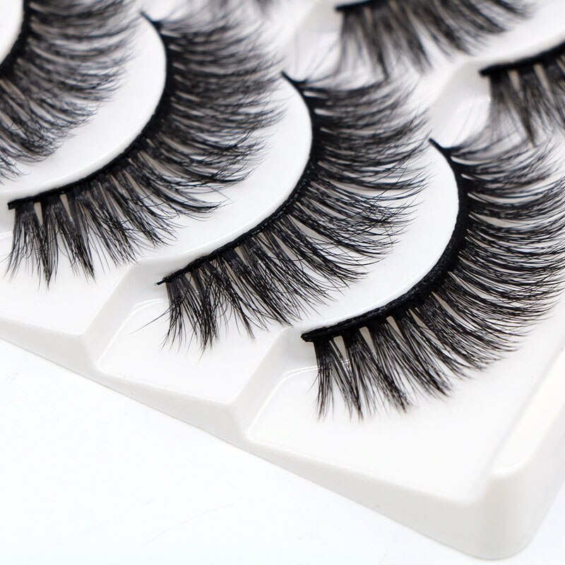 5 Pairs Dramatic Mink Lash Soft Light Weight Long Eyelashes Beauty Makeup Full Strip Lashes Crisscross Volume False Eyelash