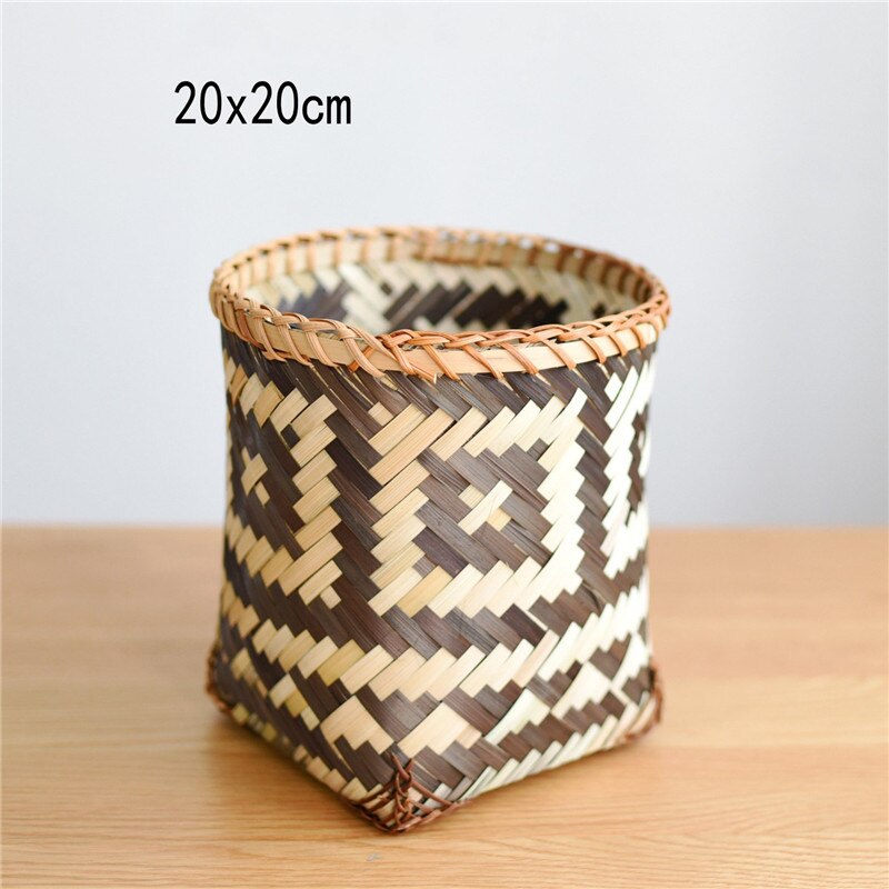 Afrykańnarty element tkane z bambusa kosze robić przechowywania doniczka dekoracyjna etniczne przechowywanie rozmaitości wiadro na przechowywanie w domu i organizator: 01 S