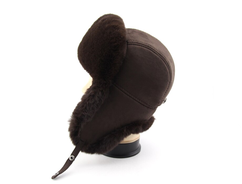 Bfdadi jongens petten bombermutsen 3 kleuren wintermuts russisch dik warm effen zacht winddicht oorklep ushanka muts maat 52-56: Bruin / 53