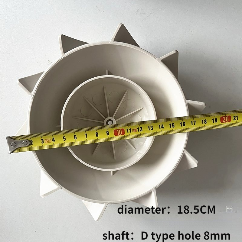 1pc plastventilationsblade udstødningsventilatorhjul til kanalventilator skråstrømningsblad vindhjul ventilationsfittings: Himmelblå