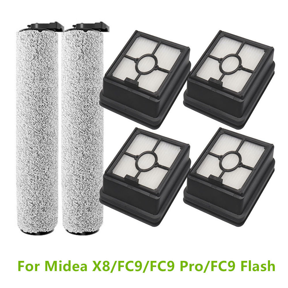 HEPA Filters Main Brushes For Midea X8/FC9/FC9 Pro/FC9 Flash Vacuum Cleaner Parts: Dark Grey