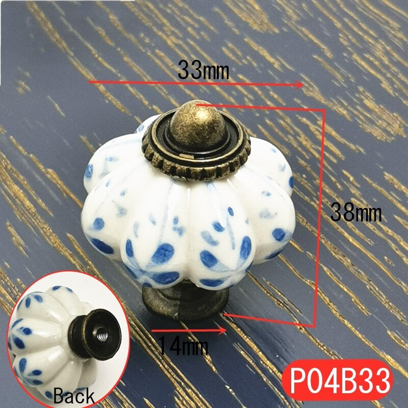 5Pcs Keramische Pumpkins Keuken Kast Kast Kledingkast Lade Handvat Dresser Deur Trekt Met Schroef Meubels