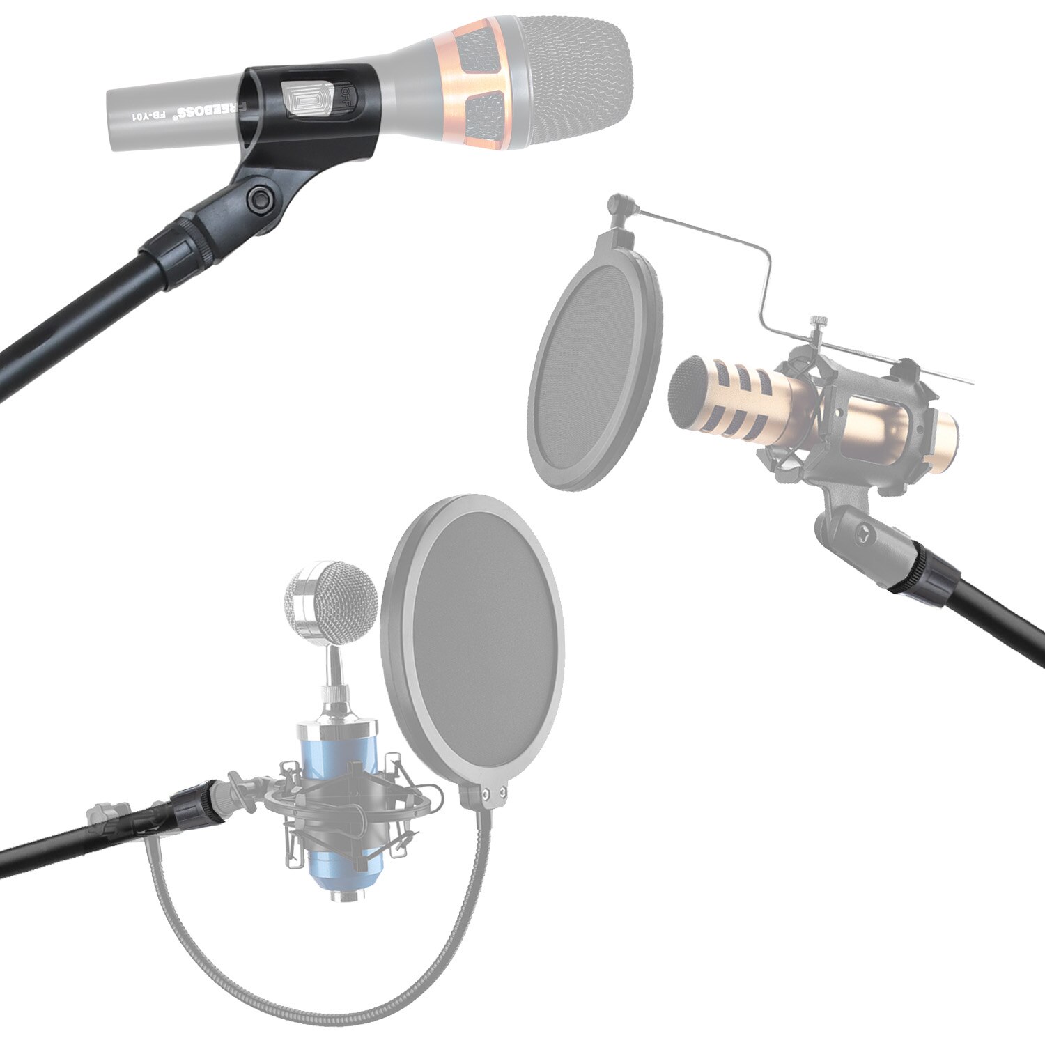 MS-017 Flexible Stage Microphone Stand Tripod Floor Microphone Stand Radio Microphone Stand