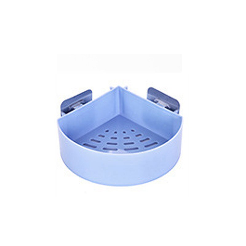 Badkamer Rekken Muur Hoek Opbergrek Organisator Douche Shampoo Houder Wc Zuignap Opbergrek Badkamer Accessoires: style1 Round Blue