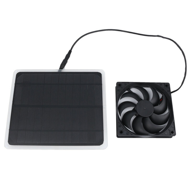 Solar Powered USB Fan Cooling Pad Cooler Fan 10W For Greenhouse Dog Chicken Pet Box House Heatsink Cooler Mini-Ventilator