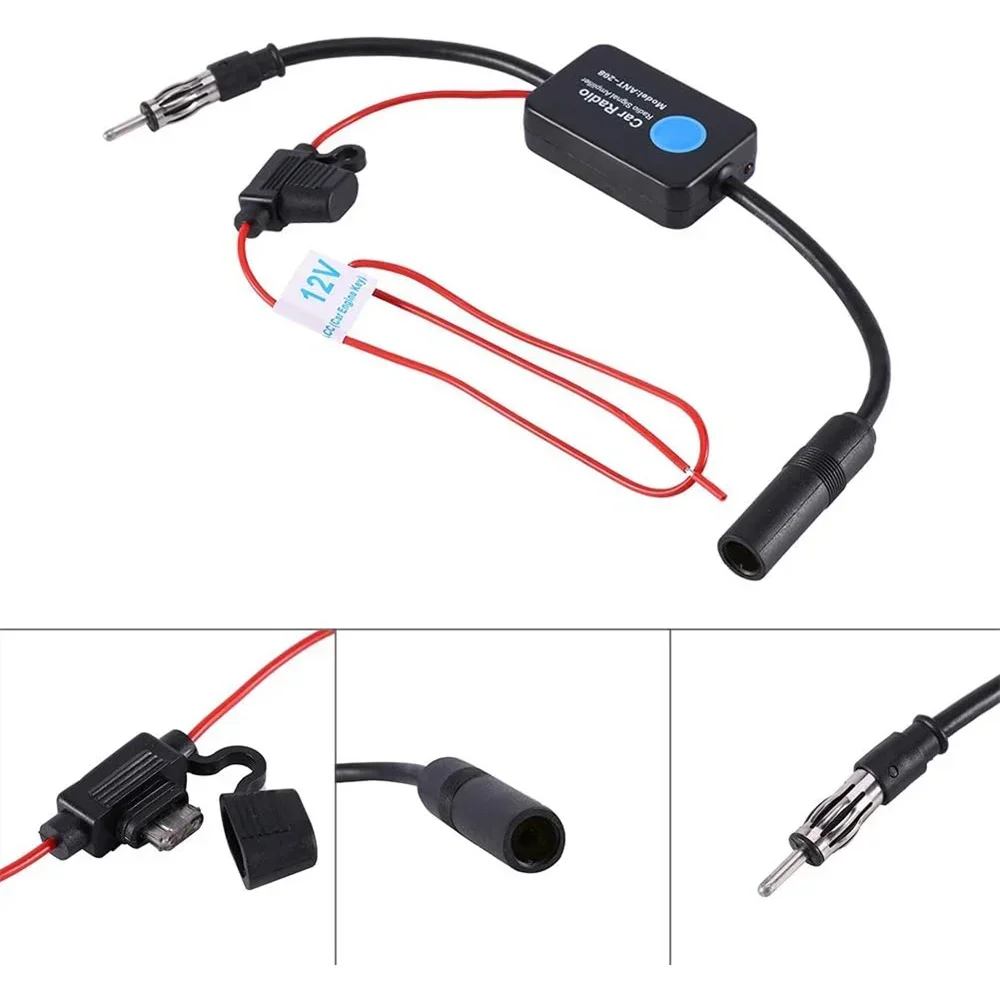 Antenna 12V Car Automobile Radio Signal Amplifier ANT-208 Auto FM/AM Antenna Booster Windshield Mount Antenna Aerials