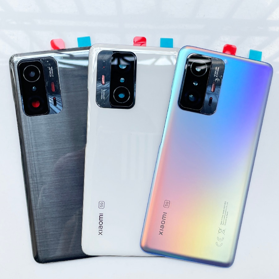 100% Original Glas Zurück Für Xiaomi 11T 5G / 11T Profi 5G Batterie Abdeckung Tür Zurück gehäbenutzen Hinten fallen Ersatz Teile + Kamera Objektiv