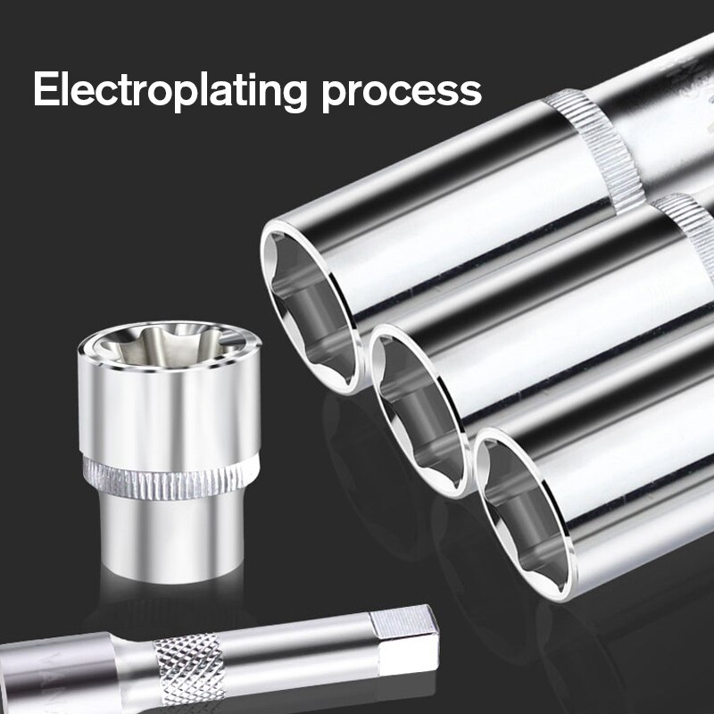 LAOA Metric 3/8 Hexagon Wrench Socket Set Socket Head Long and Short Socket Spanner Accessories 9-19mm