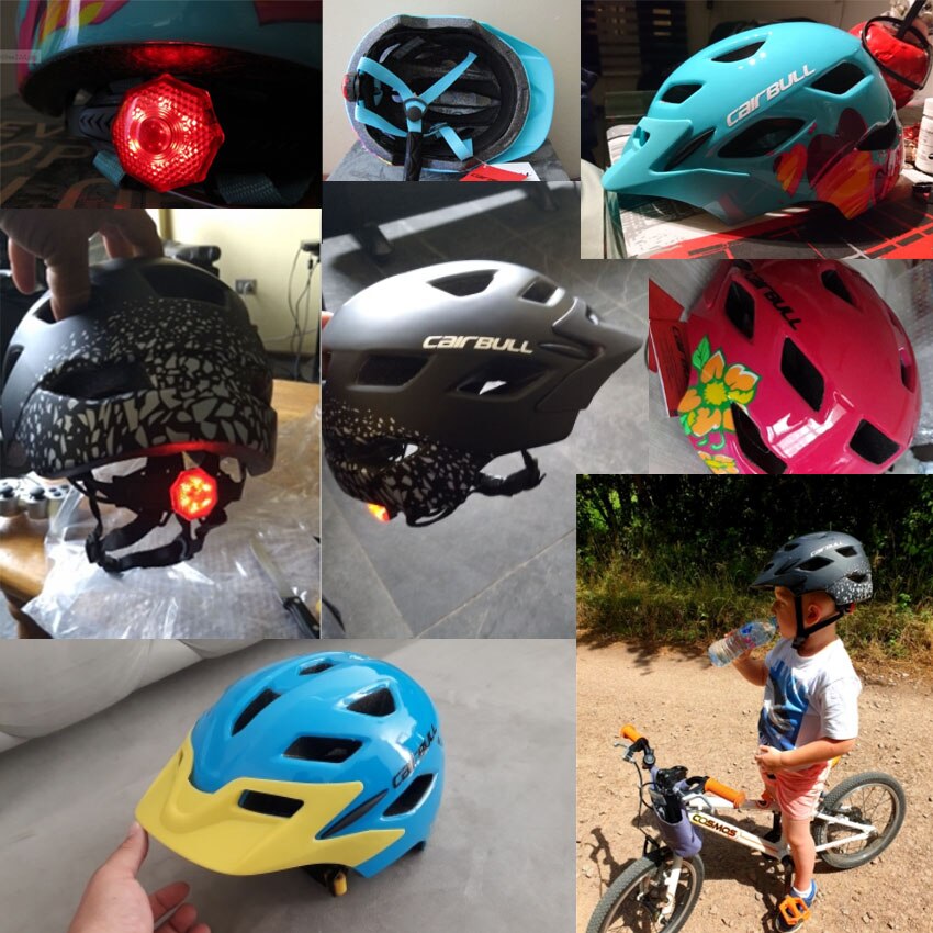 CAIRBULL JOYTRACK Kids Cycling Helmet With Tail Light, Child Skating Safety MTB Helmet Balance Bike Protective Helmet 6 Colors
