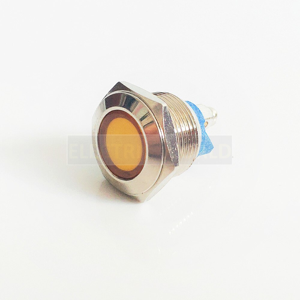 LED Metal Indicator light 12mm waterproof Signal indicator lamp LIGHT 5V 12V 24V 220V screw connector light for motor bike