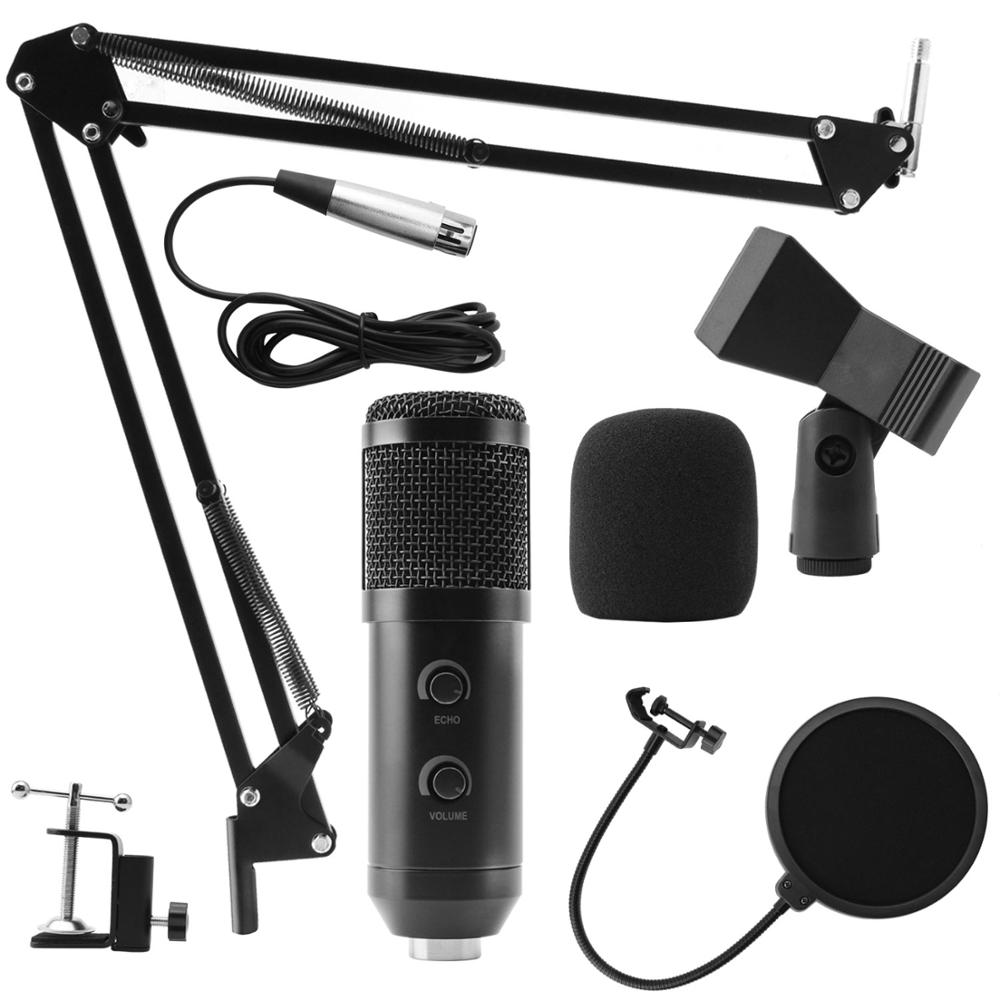 BM900 Condenser Microphone USB Wired Recording Microphone for Computer Karaoke KTV With Stand Holder: Black-2