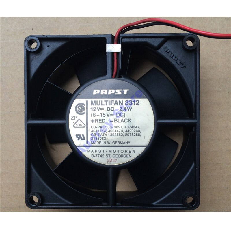 German PAPST 9032 MULTIFAN3312 12V 2.4W 9cm Cooling fan 2 lines air blower