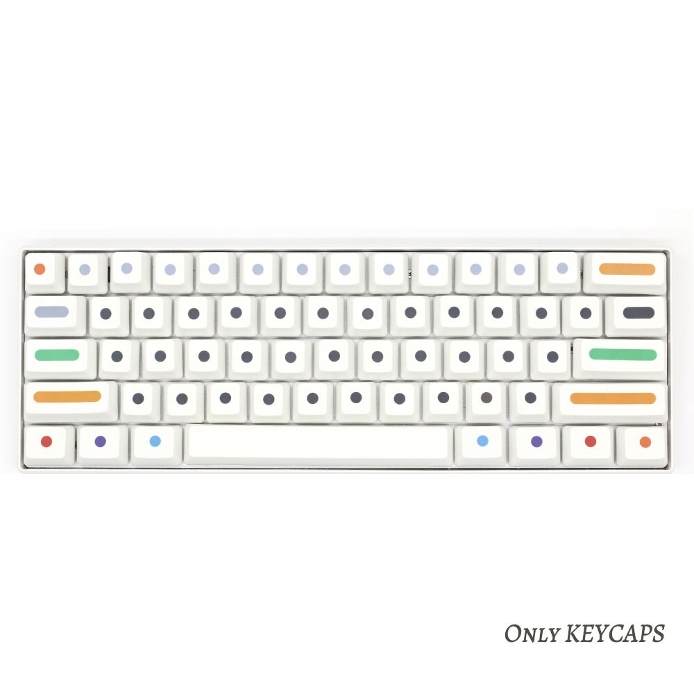 104 Keys/set White Colour Dots Keycaps OEM Profile PBT Key Caps For Gaming Mechanical Keyboard Switch Dye Sublimation Key Cap