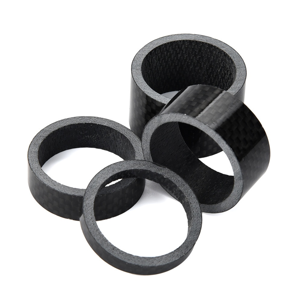 Bicycle Stem Spacer 1/8inch Carbon Fiber Bike Mtb Headset Stem 5/10/15/20mm Washer Spacer Set Kit Accessories Washer Spacer Set