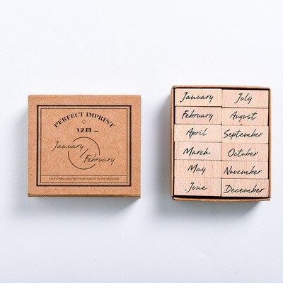 klasyczny tydzień skrót miesiąc cyfrowy znaczek DIY drewniane i gumowe stemple dla studentów scrapbooking papiernicze scrapbooking standar: 3