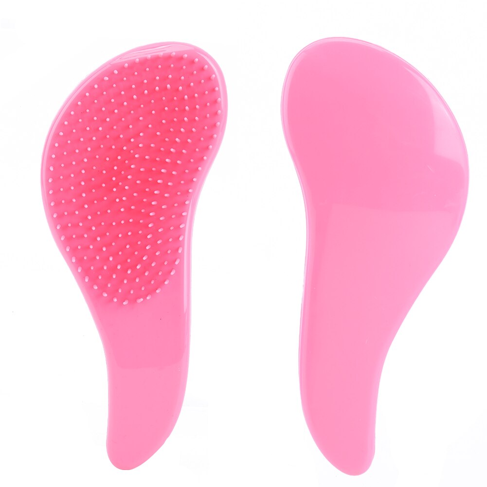 1Pcs Magic Handvat Kam Anti Statische Massage Hair Brush Tangle Ontwarren Douche Massage Haarborstel Kam Salon Hair Styling tool: Light Pink