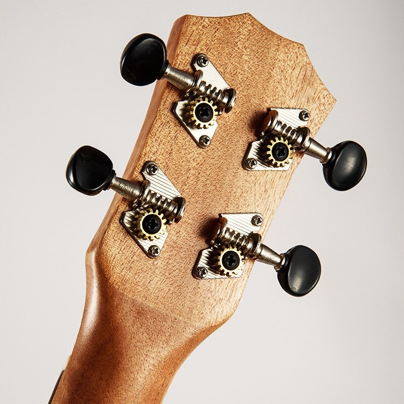 Ukelele de 21 pulgadas de caoba Soprano para principiantes, ukelele de guitarra con patrón de delfines, ukelele de caoba, cuello delicado, clavija de ajuste, 4 cuerdas, Woo