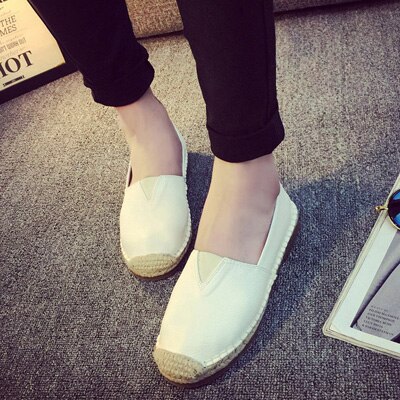 Bonitos zapatos informales de otoño para mujer, zapatos planos, mocasines blancos transpirables a la para mujer, zapatos antideslizantes de pescador, zapatos para conducir: White / 5