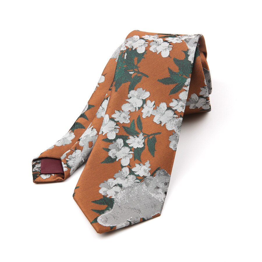 Linbaiway-corbatas de Jacquard con estampado Floral para hombre, corbatas delgadas para boda, de negocios