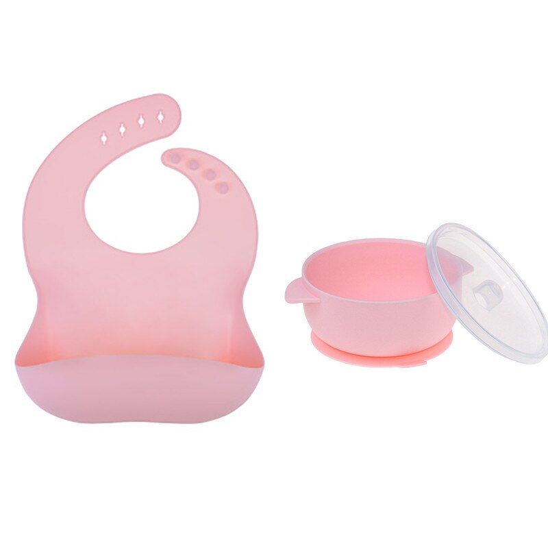 Baby Feeding Bowl Silicone Tableware for Kids Suction Bowl Baby Plate BPA Free Silicone Kids Toddler Assist: pink 2