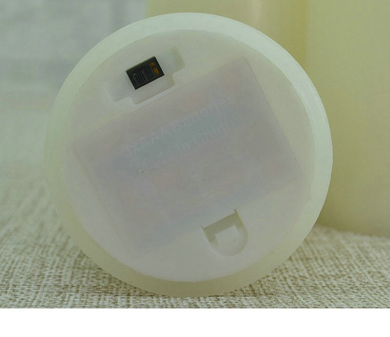 Set van 3 Flickering Pillar LED Kaars Afstandsbediening 2/4/6/8 H Timer paraffine Wax Dansen lont 12.5CM-15 CM-18 CM (H)-Amber