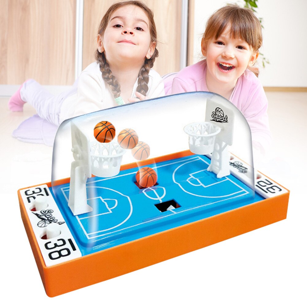 Desktop Shooting Game Mini Portable Funny 2 Players Parent Child Children Family Party Hoops Finger Basketball Toy Handheld: Blue