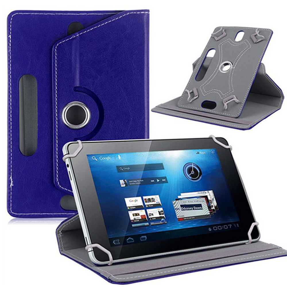 10 pouces 360 degrés Rotation housse pour tablette universelle tablette housse étui à PC en cuir protecteur universel manchon Durable: Navy Blue