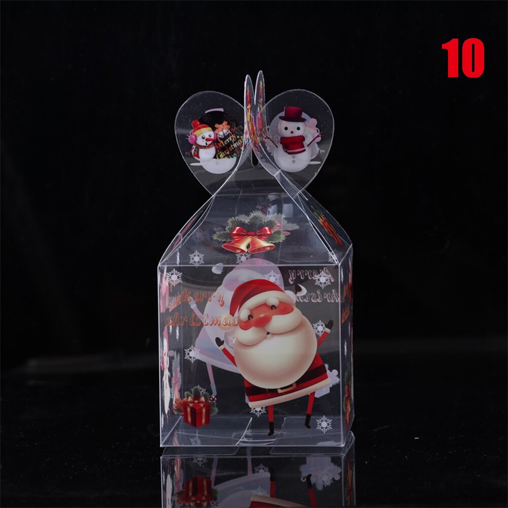 1 Pza PVC caja de dulces transparente muñeco de nieve alce Reno manzana cajas Navidad decoración embalaje suministros para fiestas